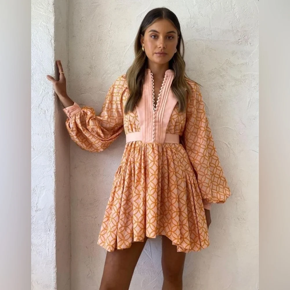NWT Eyelet Mini Dress in Sherbet - Picture 1 of 4